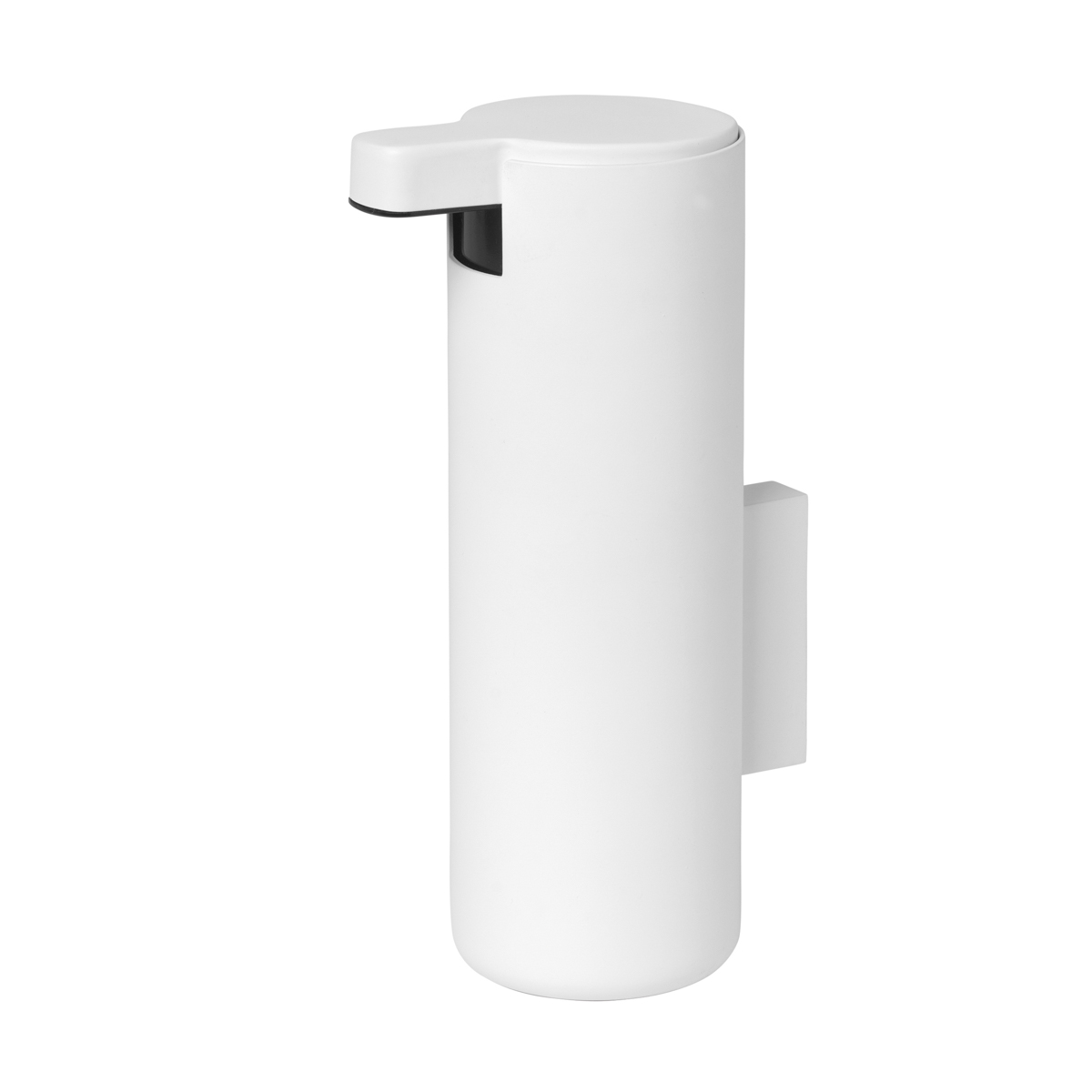 Seifenspender -MODO- White mit Wandmontage 165 ml, Ø 5,5 cm. Material: Stahl Titanbeschichtet, Gummi, Kunststoff. Von Blomus.
