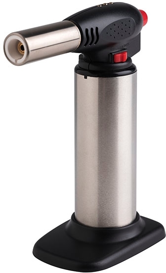 Flambierbrenner Ø 4,5 cm, H: 16,5 cm Edelstahl, ABS Befüllen mit Feuerzeuggas Flamme stufenlos regulierbar Flamme einstellbar