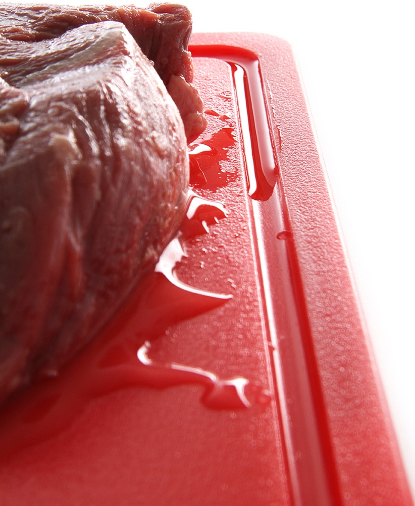 HENDI Schneidbretter HACCP Gastronorm 1/2 - für Fleisch - Farbe: rot 265x325x(H)12 mm