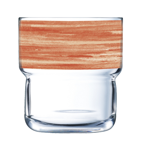 Stapelbecher 0,22 l aus gehärtetem Glas Form BRUSH LOG Orange von Arcoroc