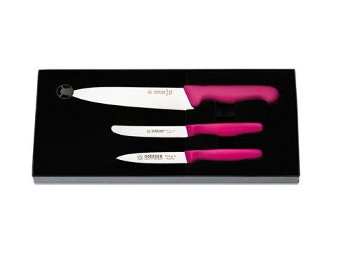 Küchenmesser-Set 3-tlg. pink Giesser - Made in Germany