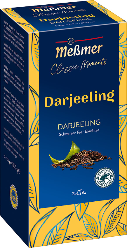 MESSMER Classic Moments Darjeeling 25 Beutel pro Faltschachtel, einzeln aromaversiegelt im recyclingfähigen Papierumbeutel
