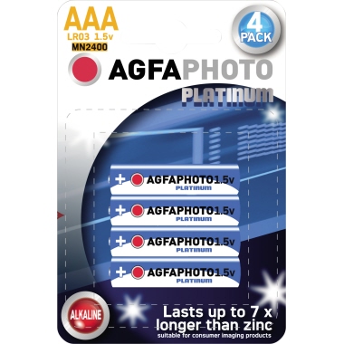 AgfaPhoto Batterie Platinum AAA/Micro LR03 Alkaline 1,5V 4 St./Pack.