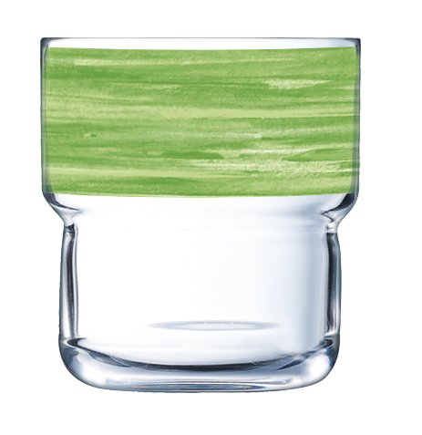 Stapelbecher 0,22 l aus gehärtetem Glas Form BRUSH LOG Green / Grün von Arcoroc
