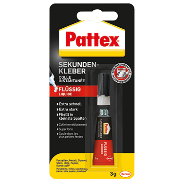 Pattex Sekundenkleber Classic flüssig Kunststoffe, Porzellan 3g, Produktverwendung: Kunststoffe, Porzellan, Kategorie