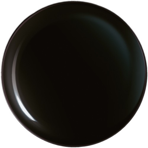 Speiseteller DIWALI flach, Durchm. 27 cm, Farbe: black / schwarz, Opalglas (gehärtet), in Coupteller-Form, ohne breite "Fahne"