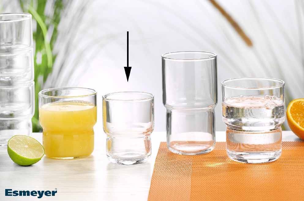 Becherglas LOG, Inhalt: 0,16 Liter, Durchmesser: 63 mm, Höhe: 80 mm, stapelbar, gehärtetes Glas, Arcoroc.