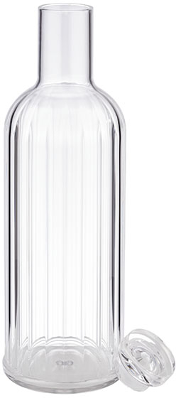 Flasche -STRIPES- Ø 9 cm, H: 28,5 cm, 1 Liter MS, Silikon, transparent nicht spülmaschinengeeignet wasserfest Farbe: