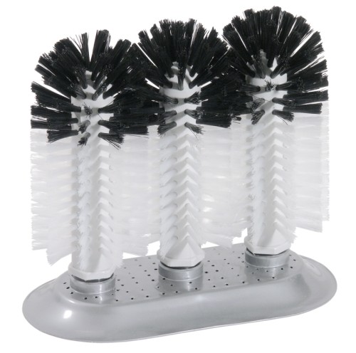 Gläserbürsten schwarze und weiße Borsten aus Nylon, auf großer Saugplatte, dadurch besonders hohe Standfestigkeit  Durchmesser