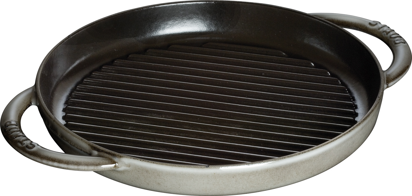 Grillpfanne, 26 cm, rund, Gusseisen, Graphit-Grau, Serie: Grill Pans. Marke: Staub