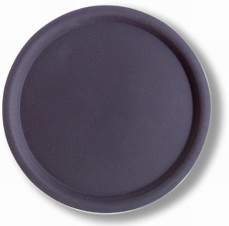 Serviertablett -HAPPY HOUR- Ø 38 cm, H: 1,5 cm glasfaserverstärkte Kunststoff schwarz rutschfeste Oberfläche