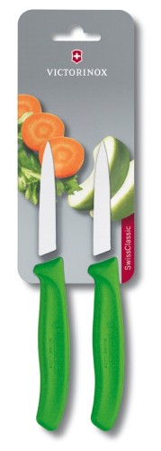 Victorinox Gemüsemesser SwissClassic, grün, 2 Stück auf Blister, 8 cm