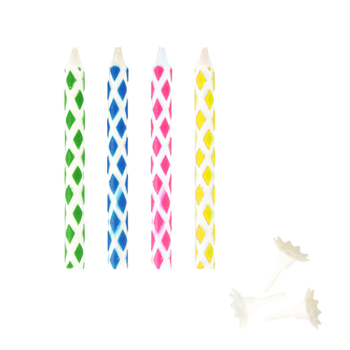10 Magic-Kerzen mit Halter 6 cm farbig sortiert von PAPSTAR