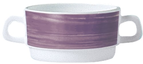 Suppenobertasse 32 cl stapelbar aus Opalglas Form Brush - Purple / Violett Arcoroc