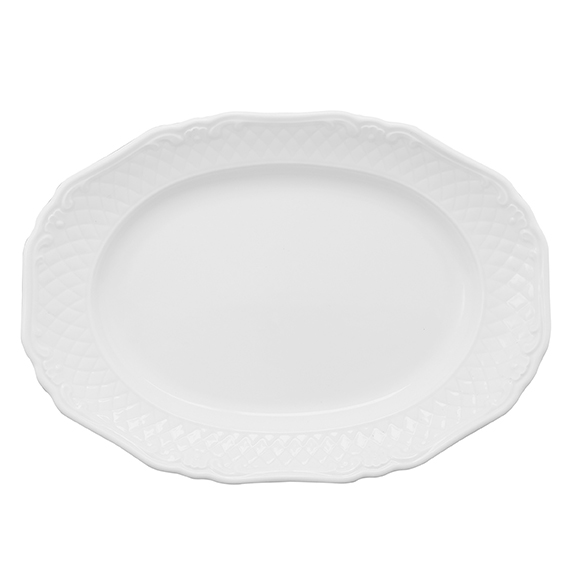 Platte oval - Länge 36,0 cm - Form LA REINE - uni weiß