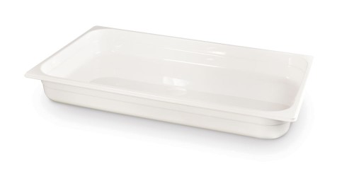 Gastronorm-Behälter 1/1, Höhe 65mm, aus weißem Polycarbonat in Profi Qualität.