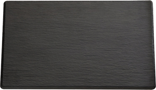 GN 1/1 Tablett -SLATE- 53 x 32,5 cm, H: 1 cm Melamin, schwarz, Schieferlook mit Antirutsch-Füßchen spülmaschinengeeignet
