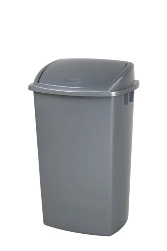 Abfallbehälter VB 009332 50 Liter, Farbe Grau, aus Kunststoff, mit Deckel, Breite 400mm, Tiefe 315mm, Höhe 680mm