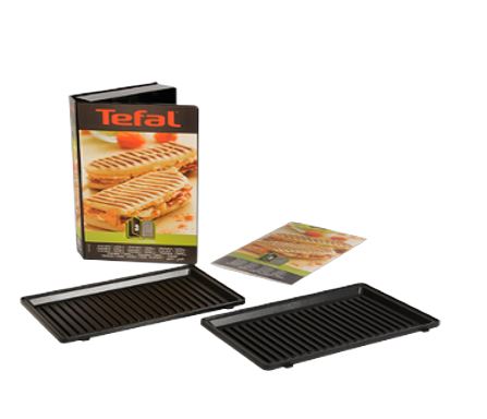 Platten-Set zu Tefal Snack Collection, antihaftbeschichtet, Maße: 226 x 132 mm, Grill Panini Set XA800312