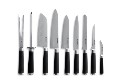 Messerset 9 teilig. Messer hergestellt aus einem Stück starkem Edelstahl 3CR14.