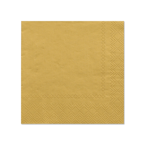 20 Servietten, 3-lagig 1/4-Falz 25 cm x 25 cm gold von PAPSTAR