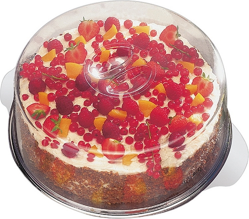 Torten-/Kuchenplatte mit Haube aus Edelstahl Durchmesser: 30 cm, Höhe: 11 cm