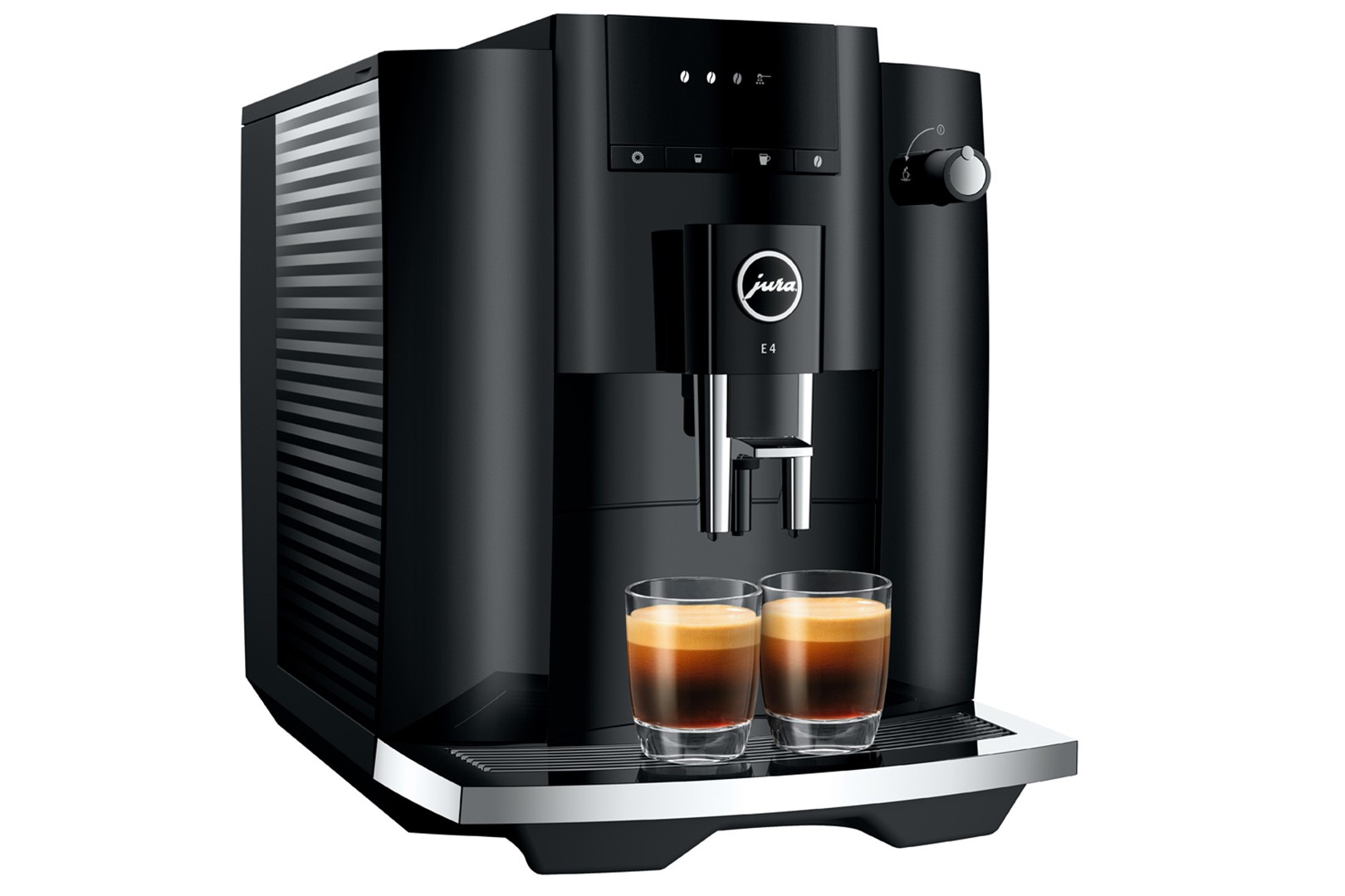 E4 (EA) Kaffeevollautomat in Schwarz, 1,9 Liter Füllmenge Wassertank, Breite 28cm, Höhe 34,6cm, Tiefe 44,4 cm