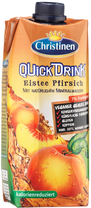 Christinen Quickdrink Eistee Pfirsich 0,5L Tetrapack