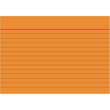 BRUNNEN Karteikarte DIN A6 quer liniert orange 100 St./Pack., Format der Karte: DIN A6 quer, liniert, Grammatur: 180