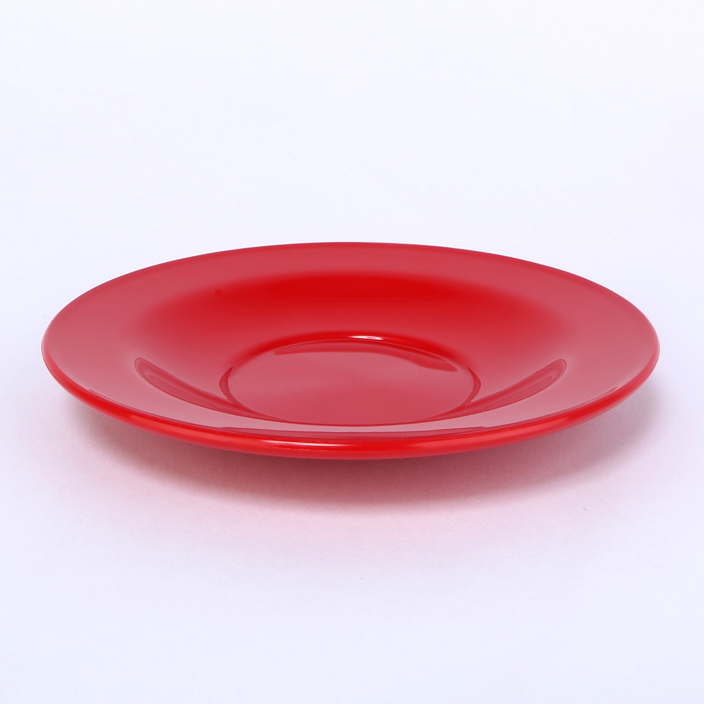 vaLon Zephyr Untertasse 13,5 cm aus schadstofffreiem Kunststoff in der Farbe rot.