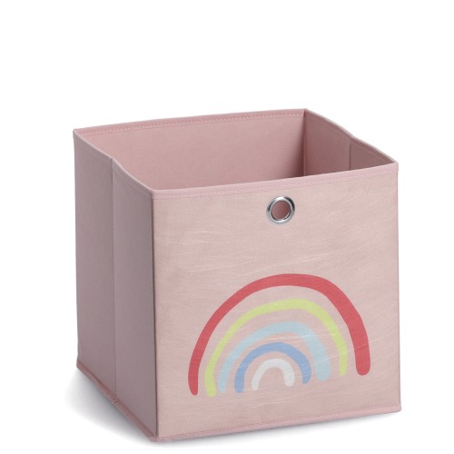 Aufbewahrungsbox "Rosy Rainbow", Vlies, rosé.