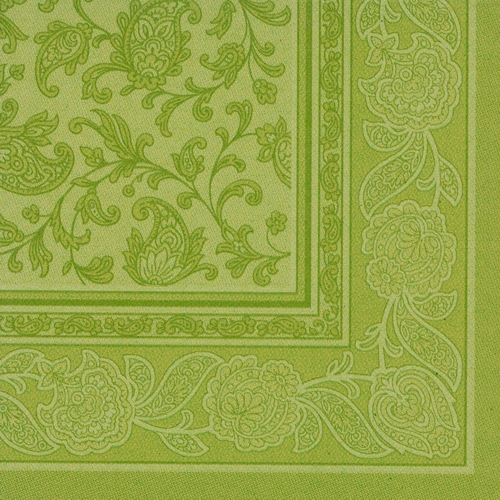 20 Servietten "ROYAL Collection" 1/4-Falz 40 cm x 40 cm olivgrün "Ornaments" von PAPSTAR