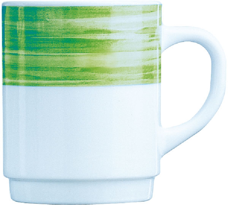 Henkelbecher 0,25 l aus Opalglas Form Brush - Green / Grün von Arcoroc
