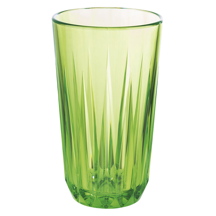 Trinkbecher -CRYSTAL- Ø 9 cm, H: 15,5 cm Tritan, Farbe: grün, Inhalt: 0,5 Liter, BPA-Frei stoßfest, stapelbar, spülmaschinengeeignet
