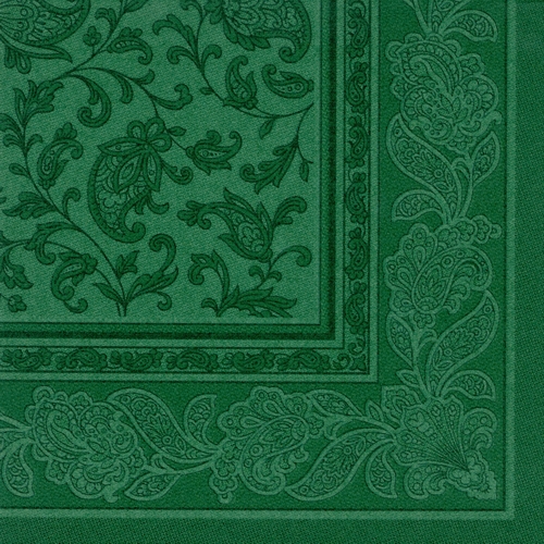 50 Servietten "ROYAL Collection" 1/4-Falz 40 cm x 40 cm dunkelgrün "Ornaments" von PAPSTAR