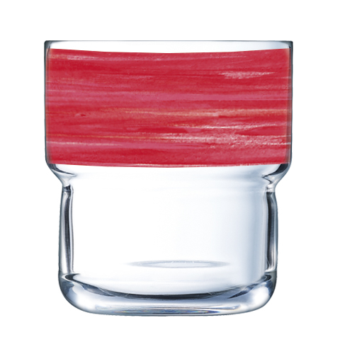 Stapelbecher 0,22 l aus gehärtetem Glas Form BRUSH LOG Cherry / Rot von Arcoroc