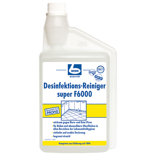 Dr. Becher Desinfektions-Reiniger 1 l super F6000 mit Dosierkopf von Dr. Becher