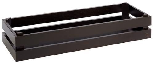 Holzbox -SUPERBOX- 55,5 x 18,5 cm, H: 10,5 cm Akazienholz, schwarz passend zu GN 2/4 nicht spülmaschinengeeignet stapelbar