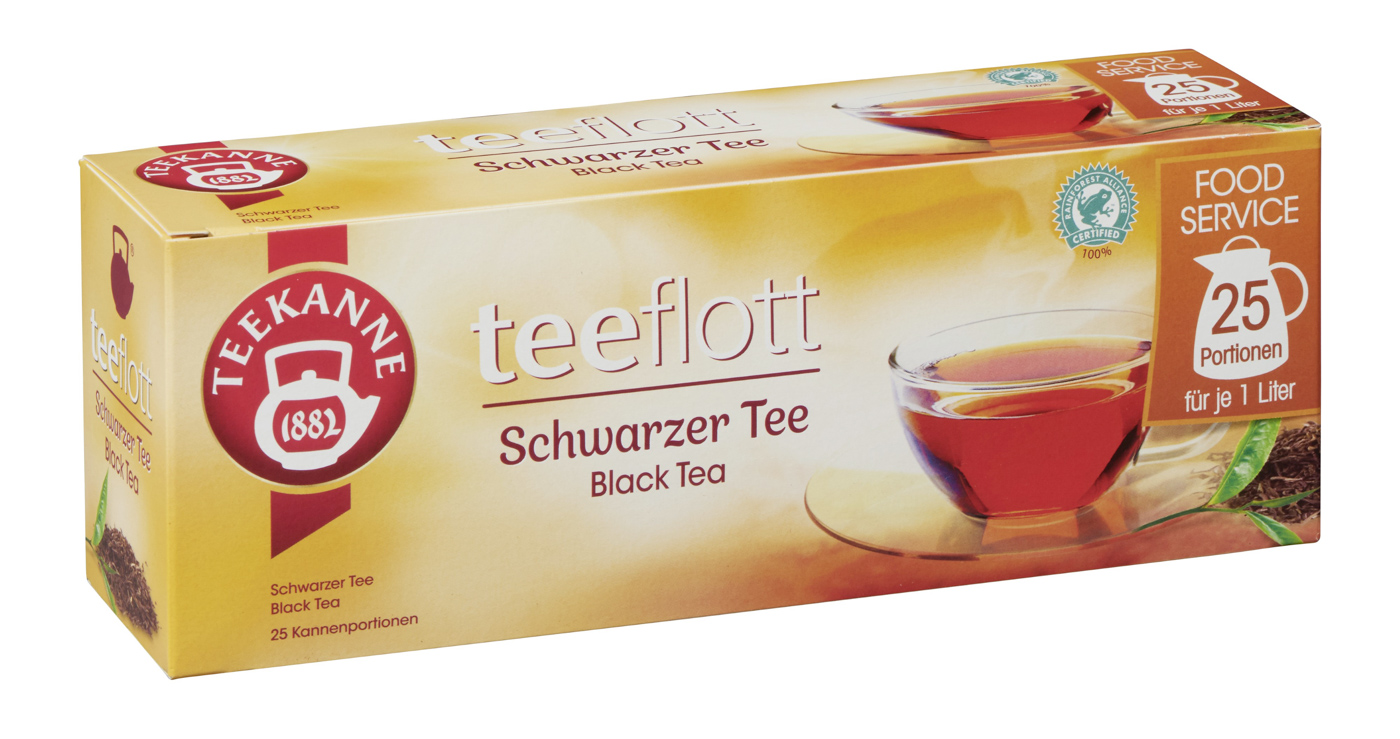 Teeflott Schwarzer Tee, Kannenbeutel für je 1 Liter, Inhalt: 25 Beutel.