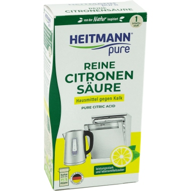 Heitmann Citronensäure pure Pulver biologisch abbaubar Karton Altpapier, 95 % recycelt 350 g/Pack.