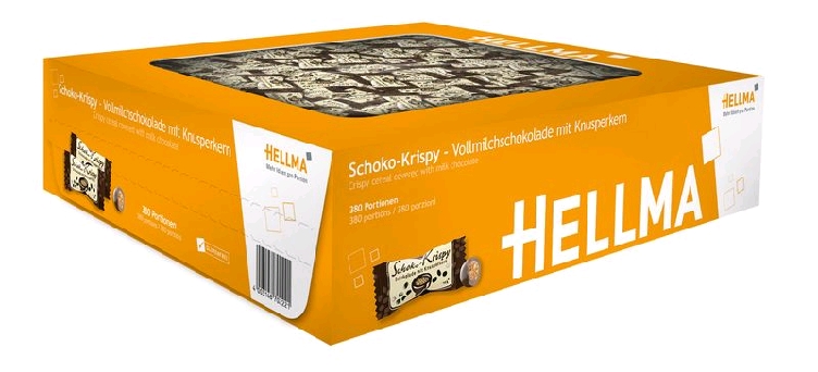 Hellma SCHOKO-KRISPY, Inhalt: 380 Stück à 1,1 g je Karton.