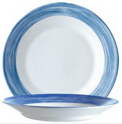 Suppenteller 22,5 cm aus Opalglas Form BRUSH - Darkblue / dunkelblau von Arcoroc