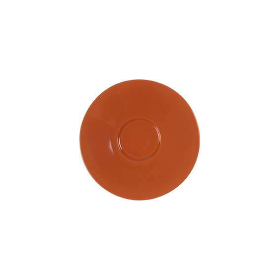 Untertasse 14,5 cm - Form: Table Selection -, Dekor 66276 orange-braun - aus Porzellan., Hersteller: Eschenbach. "Made in Germany".
