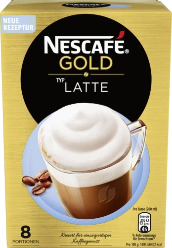 Nescafe Latte Macchiato 8 Stück Getränkepulver Instant 144G
