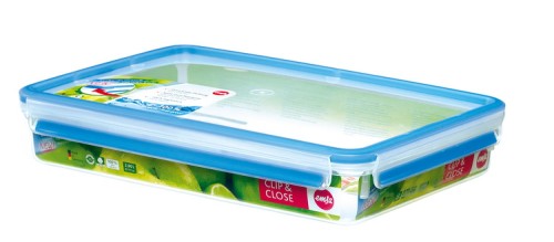 Emsa CLIP & CLOSE Frischhaltedose, rechteckig, Maße: 32,7 x 22,7 x 6 cm, Inhalt: 2,6 Liter, Material: Kunststoff, mit Soft-Touch-Clips