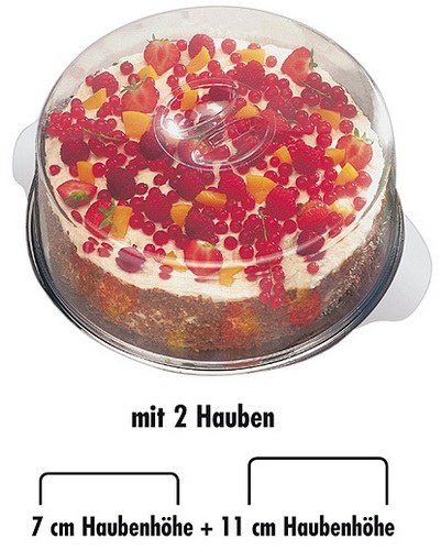 Tortenplatte mit 2 Hauben Durchmesser: 30 cm Tortenplatte: 18/0 Edelstahl