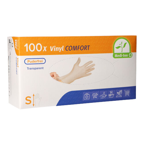 100 "Medi-Inn® PS" Handschuhe, Vinyl puderfrei "Comfort" Größe S von Medi-Inn® PS