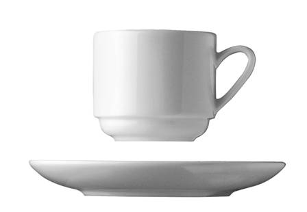 Espresso-Obertasse 0,10 Liter Form Jade - uni weiss stapelbar