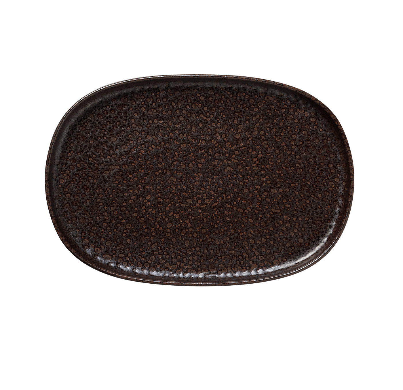Platte ROCKZZERO, 33 x 23 cm, Set á 4 Stück, metallic brown, Steinzeug , Farbe: Metallic Brown
