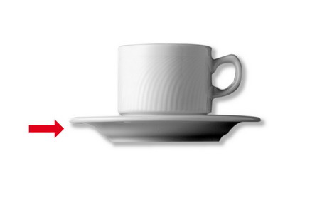 Espresso-Untertasse - Durchmesser 12,0 cm - Form SWING TIME - uni weiß - ohne Obertasse